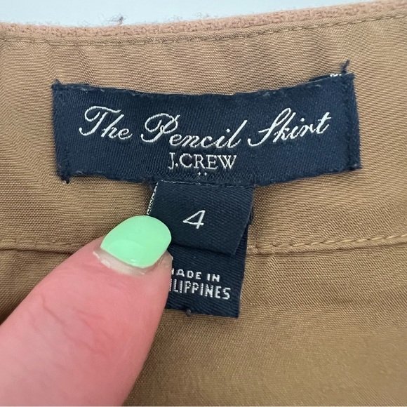 J.Crew The Pencil Skirt Wool Blend Camel Brown Size 4 Style 46575 FA17 - Picture 3 of 9